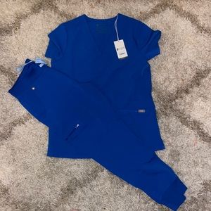 Figs Royal Blue scrub set